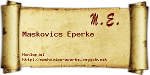 Maskovics Eperke névjegykártya